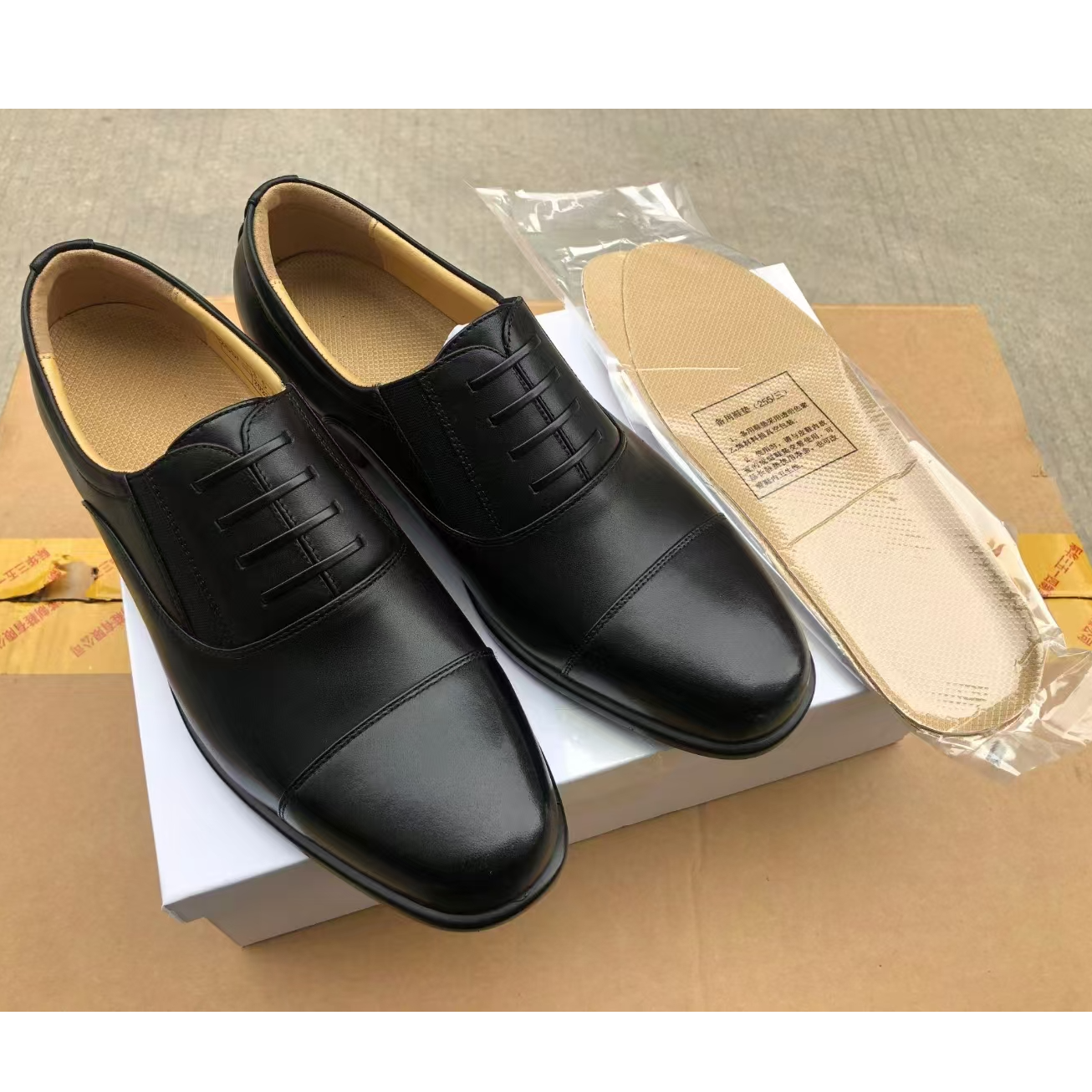 正装舒适男士三接头皮鞋商务黑保安三节头结婚牛皮鞋工装职业皮鞋