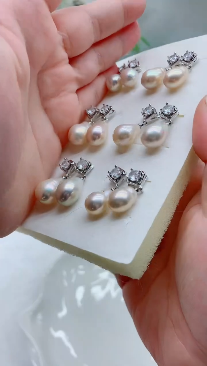 未镶嵌耳饰淡水珍珠多样性发其一【非无瑕】