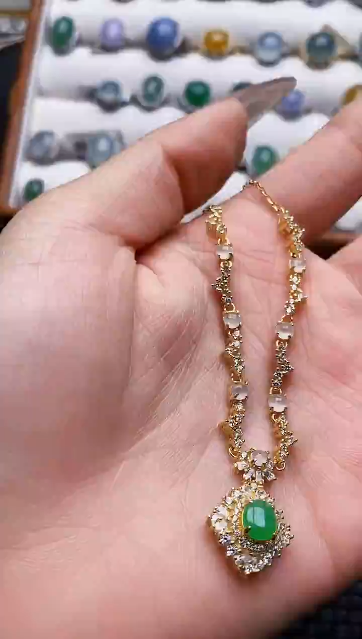 银S925镶嵌戒指翡翠2218