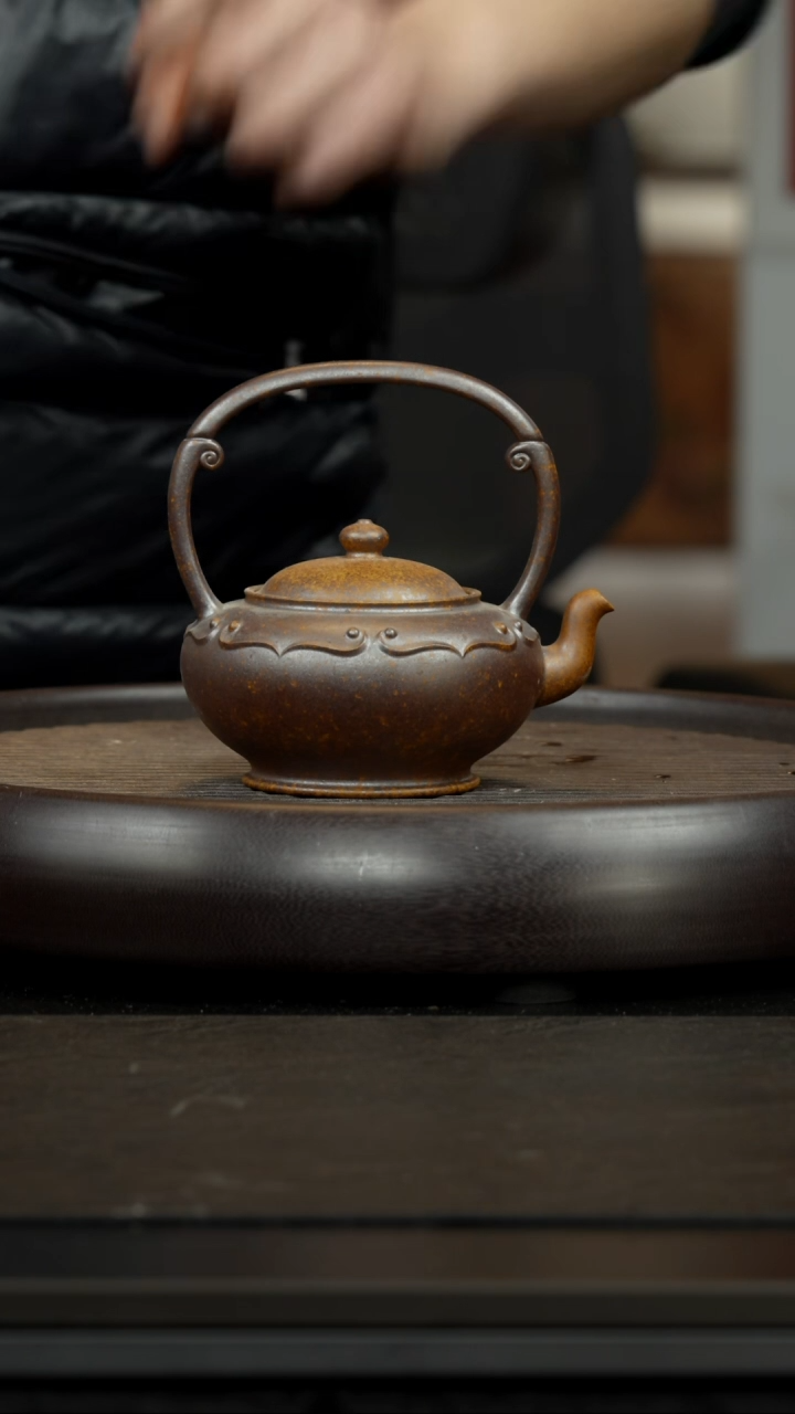 【闪购商品】紫砂茶杯柴烧 如意提梁
