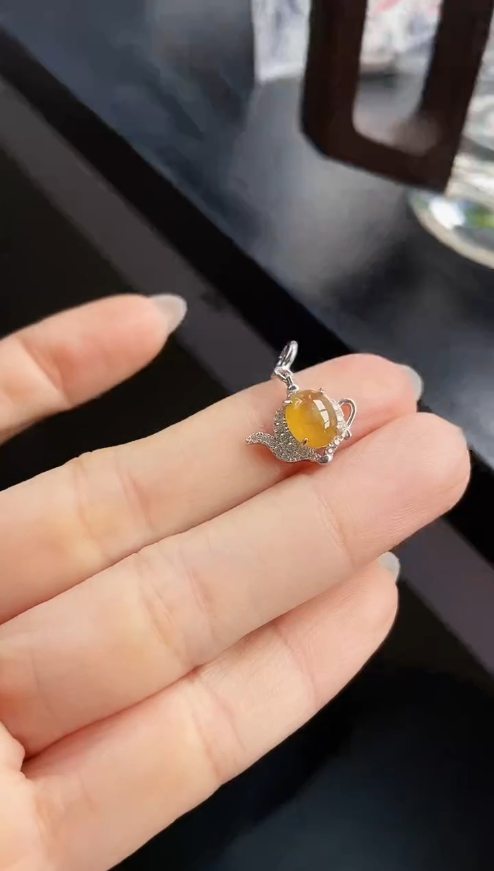 颈饰银S925镶嵌翡翠12