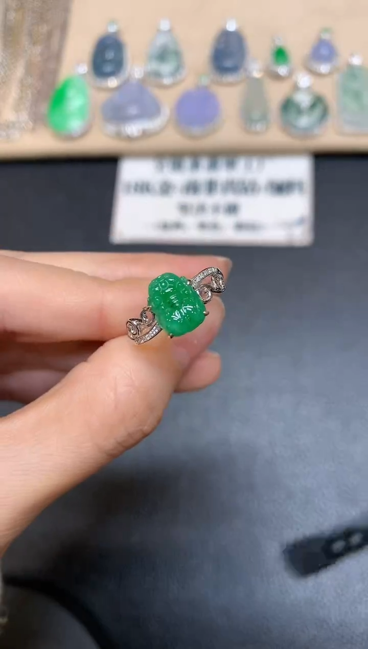 【闪购商品】翡翠戒指18K金镶嵌【无服务费