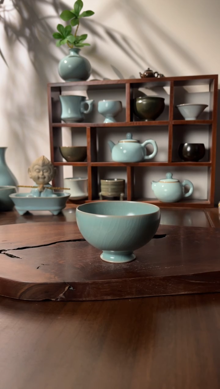 【闪购商品】杯清凉寺仿古釉色鸡心杯