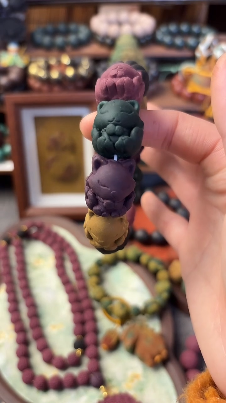 泥塑狐狸手串一条多宝设计款