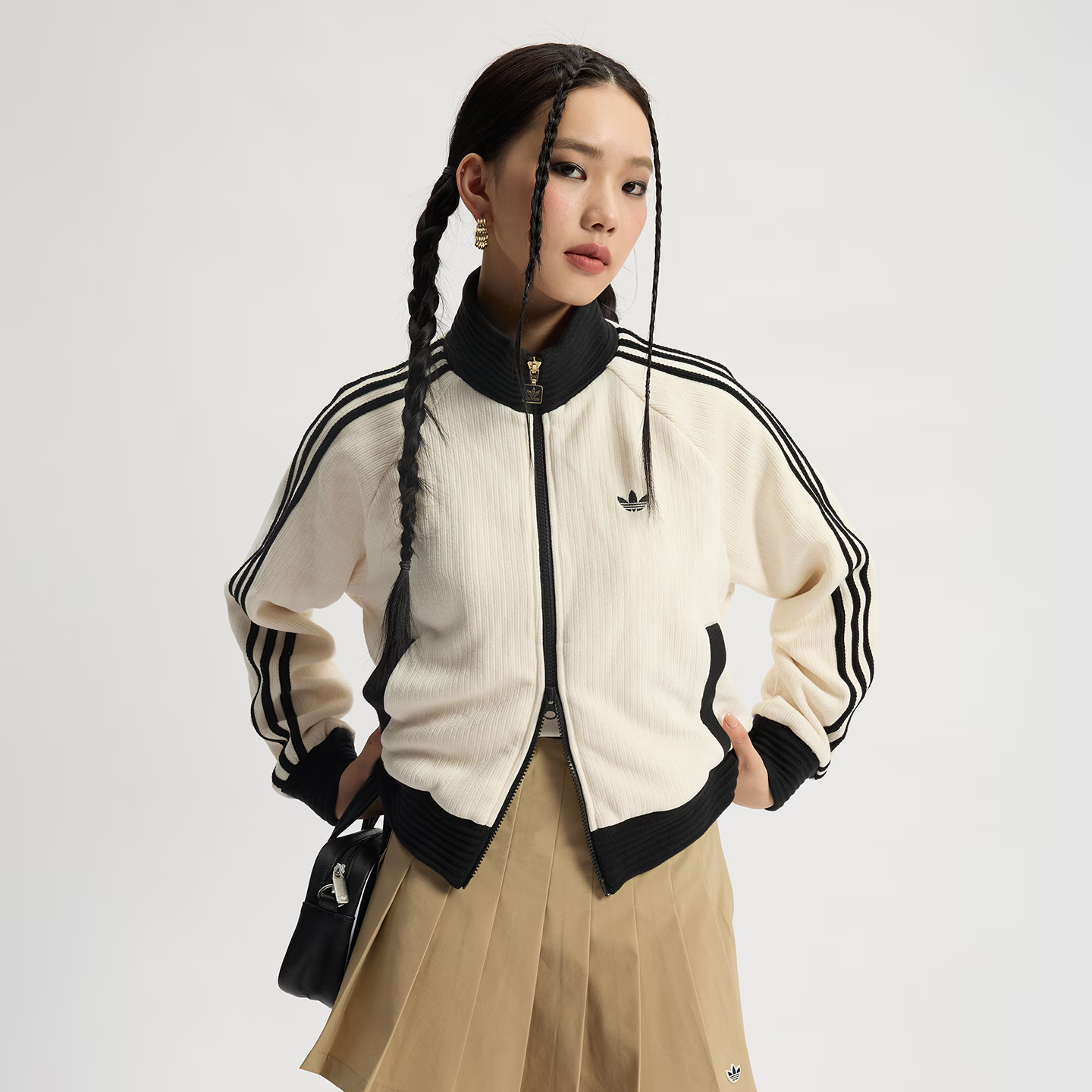 adidas COLOR JACKET 撞色复古立领运动宽松薄外套JN0722