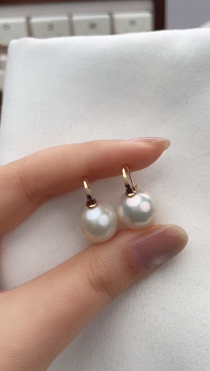 【闪购商品】淡水珍珠耳饰18K金镶嵌1