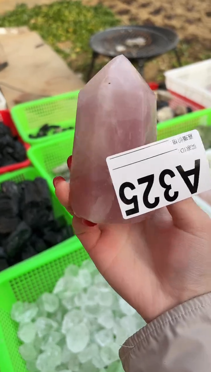 【闪购商品】水晶摆件未镶嵌粉水晶柱子的325