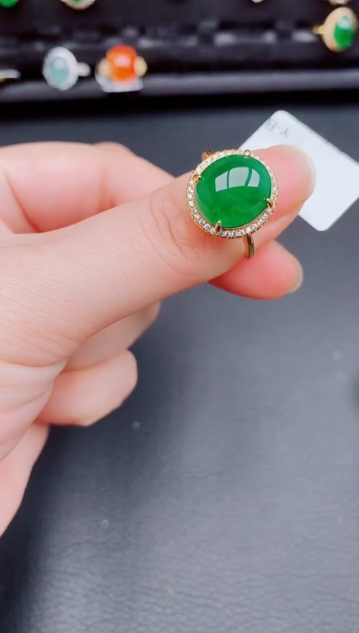 【闪购商品】翡翠戒指银S925镶嵌天然a货翡翠168