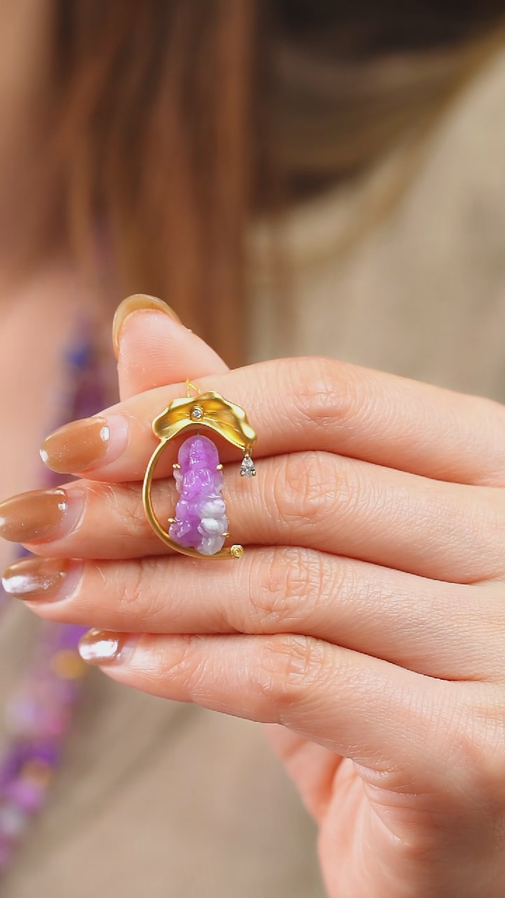 苏纪石（舒俱来）18K金镶嵌吊坠(不含链)55