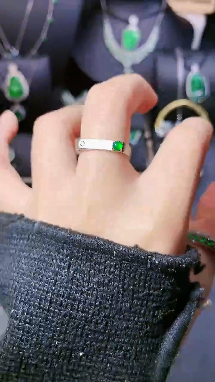 【闪购商品】翡翠戒指银S925镶嵌戒指
