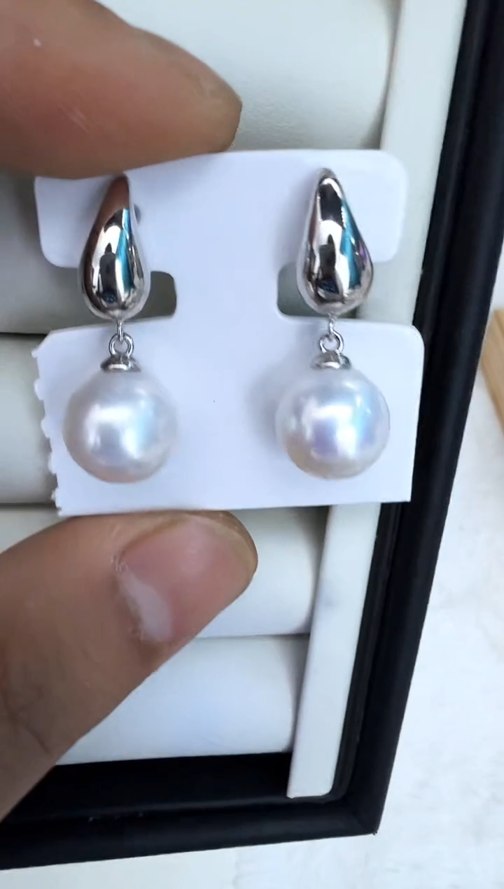 【闪购商品】淡水珍珠耳饰银S925镶嵌耳钉