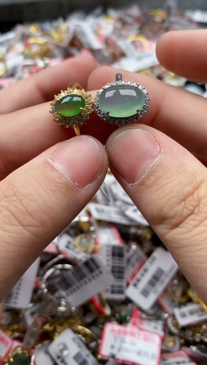 【闪购商品】翡翠戒指银S925镶嵌55555---7