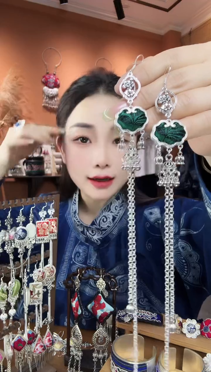 刺绣纯手工民族风耳环