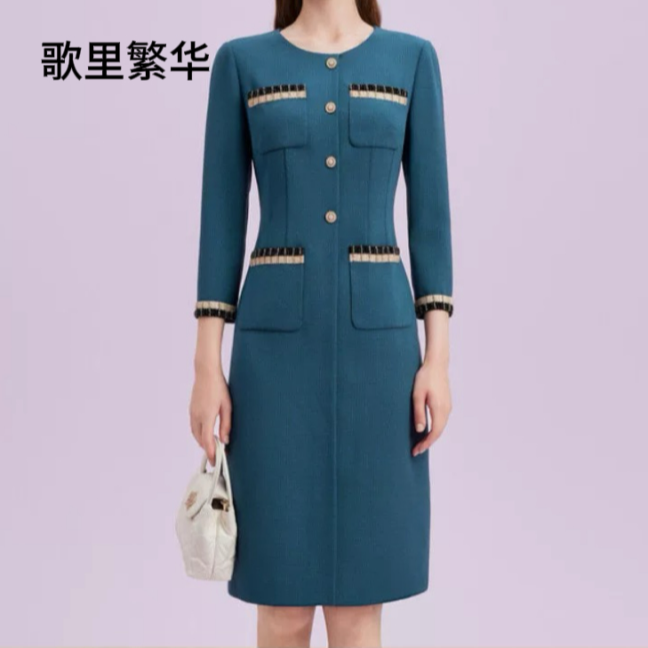 【滢滢专属】K+2024早秋新款法式气质洋装连衣裙长裙0193