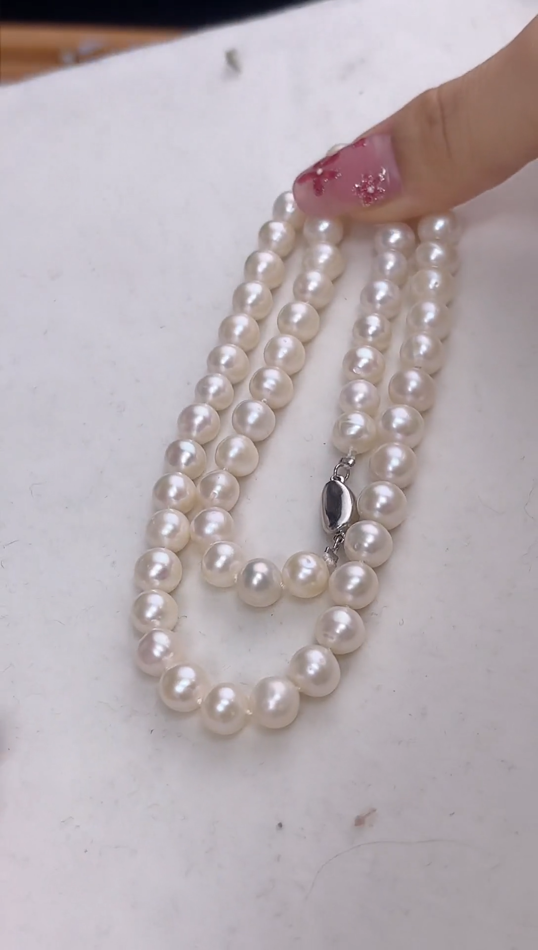 【闪购商品】淡水珍珠项链银S925镶嵌6-7MM淡水珍珠项链
