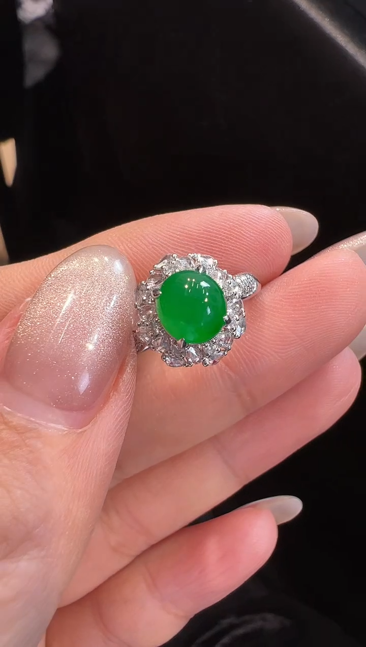 【闪购商品】翡翠戒指18K金镶嵌戒指