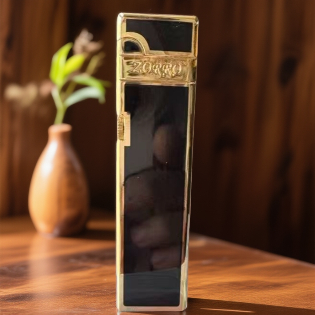 国风小细条黑树脂砂轮打火机【全新机无煤油】