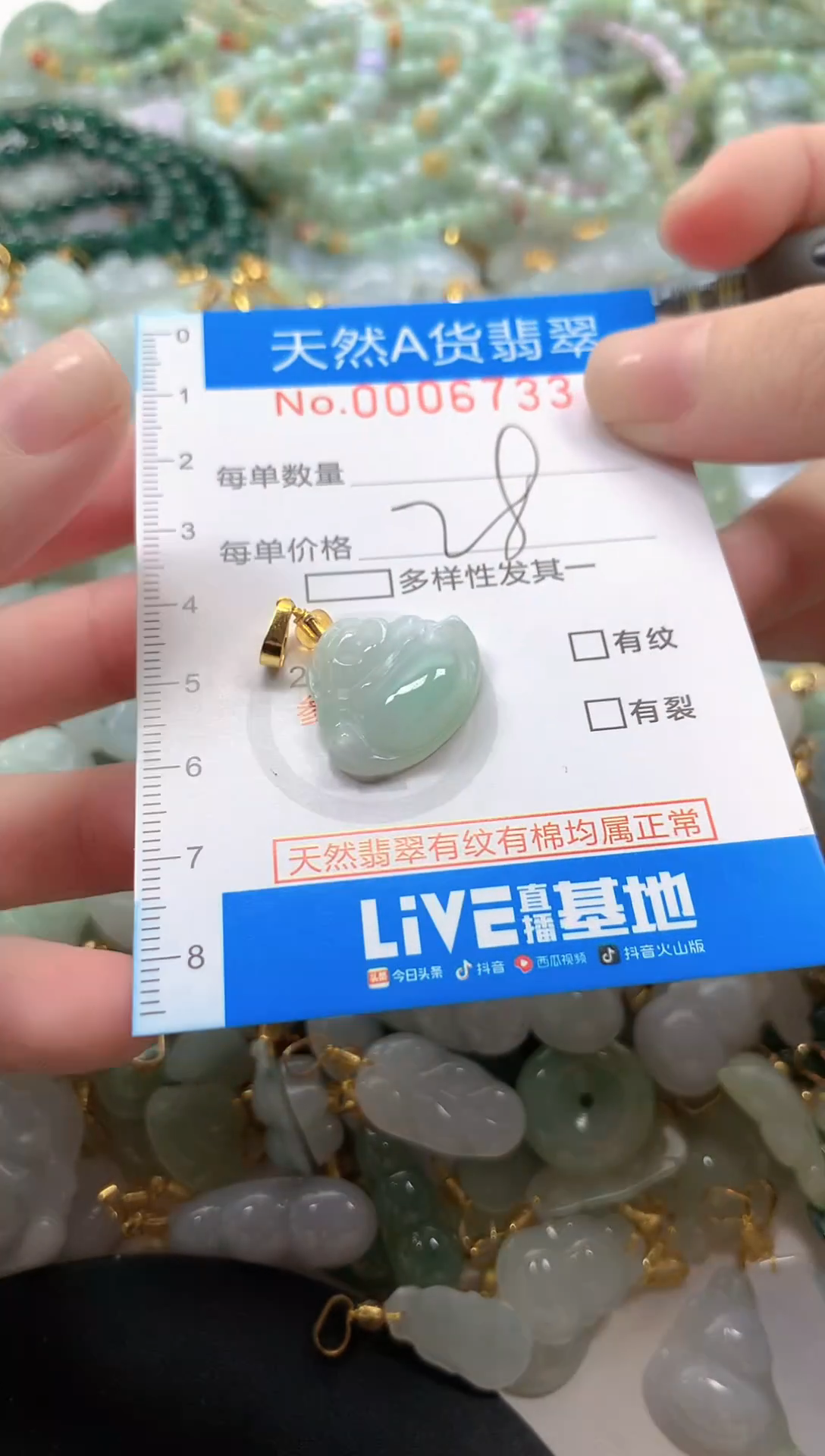 颈饰未镶嵌翡翠净货挂件-6733
