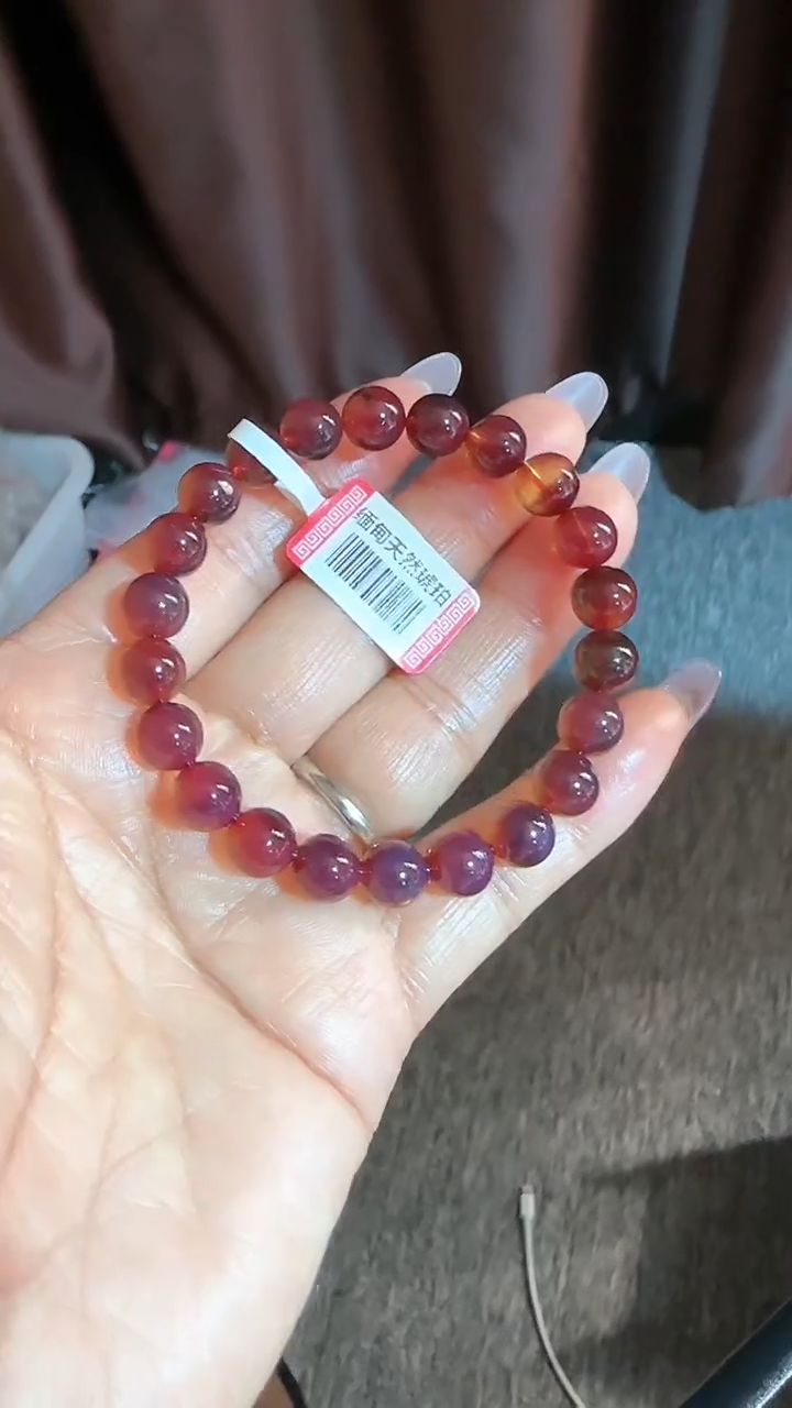 【闪购商品】琥珀手链未镶嵌规格8紫翳灵草手串#84