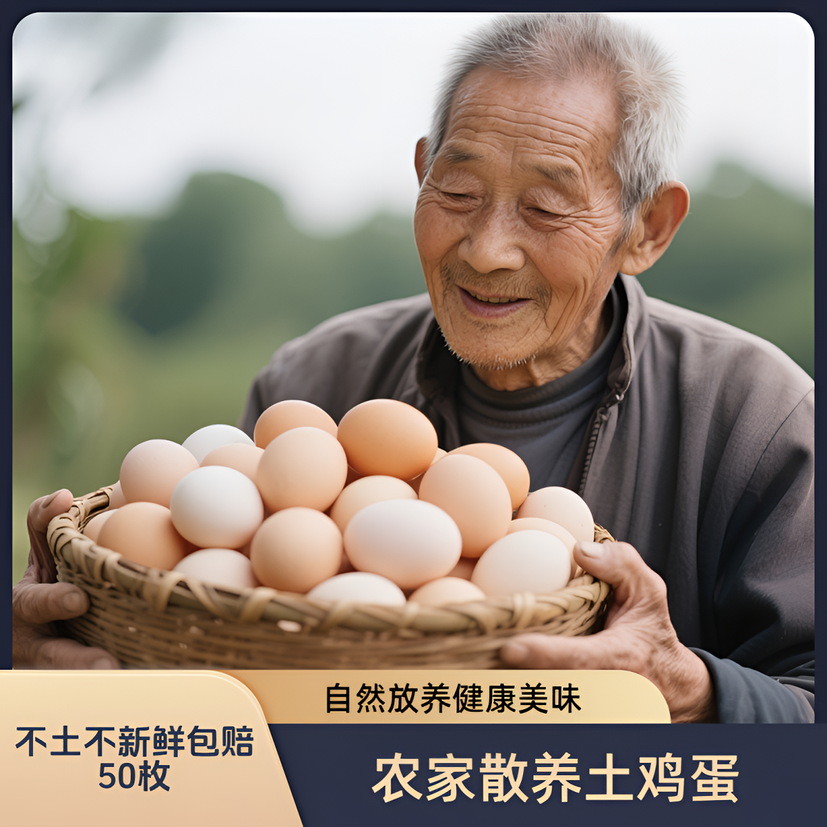 【破损包赔】50枚营养土鸡蛋散养新鲜土鸡蛋孕婴首选五谷喂养土鸡蛋