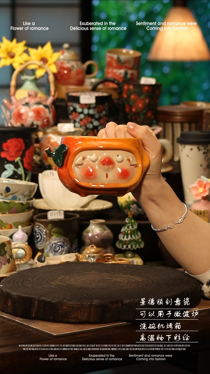 陶瓷景德镇高温釉下彩手工手绘款式