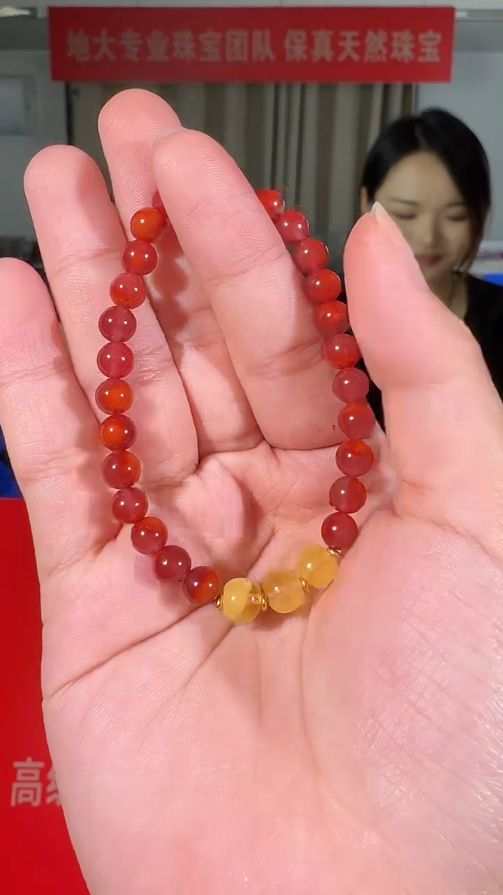 【闪购商品】南红玛瑙手串未镶嵌6mm南红蜜蜡手串单圈
