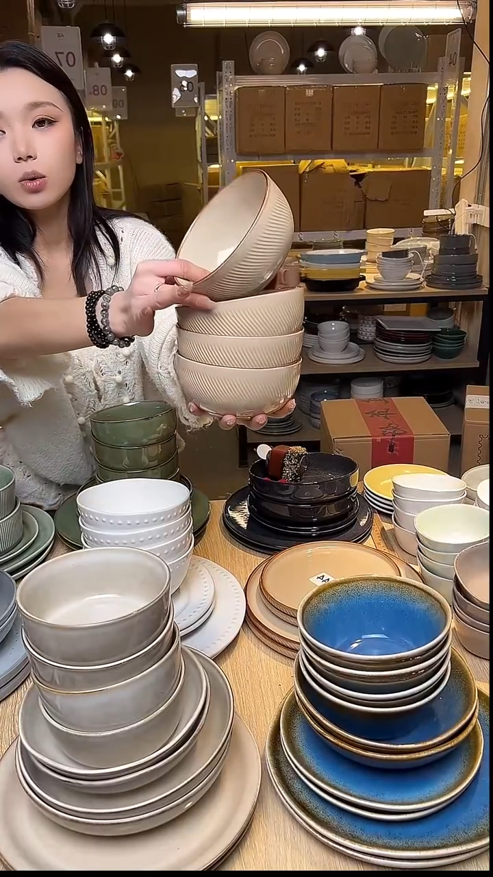 瓷93外贸尾货窑变釉下彩默外微瑕（4只装）