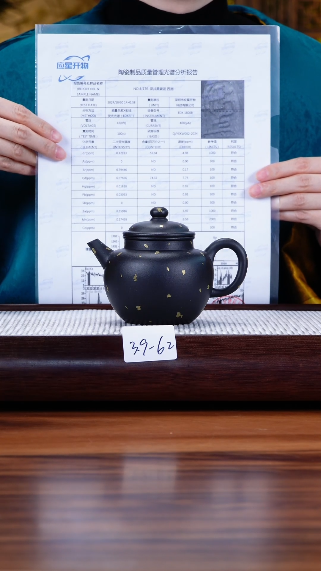 【闪购商品】紫砂茶壶3.9-62点搪深井黑紫焐灰洒金用卿莲子