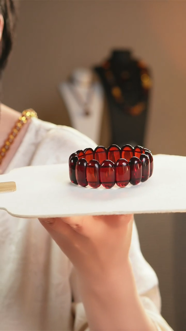 手链琥珀未镶嵌天然缅甸琥珀血手排精工大尺寸