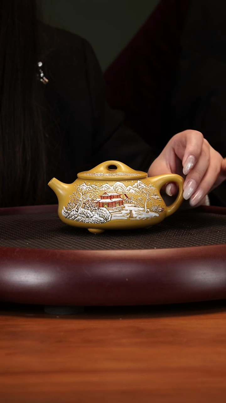 【闪购商品】紫砂茶壶2-18YJB雪景石瓢黄金朱泥250cc