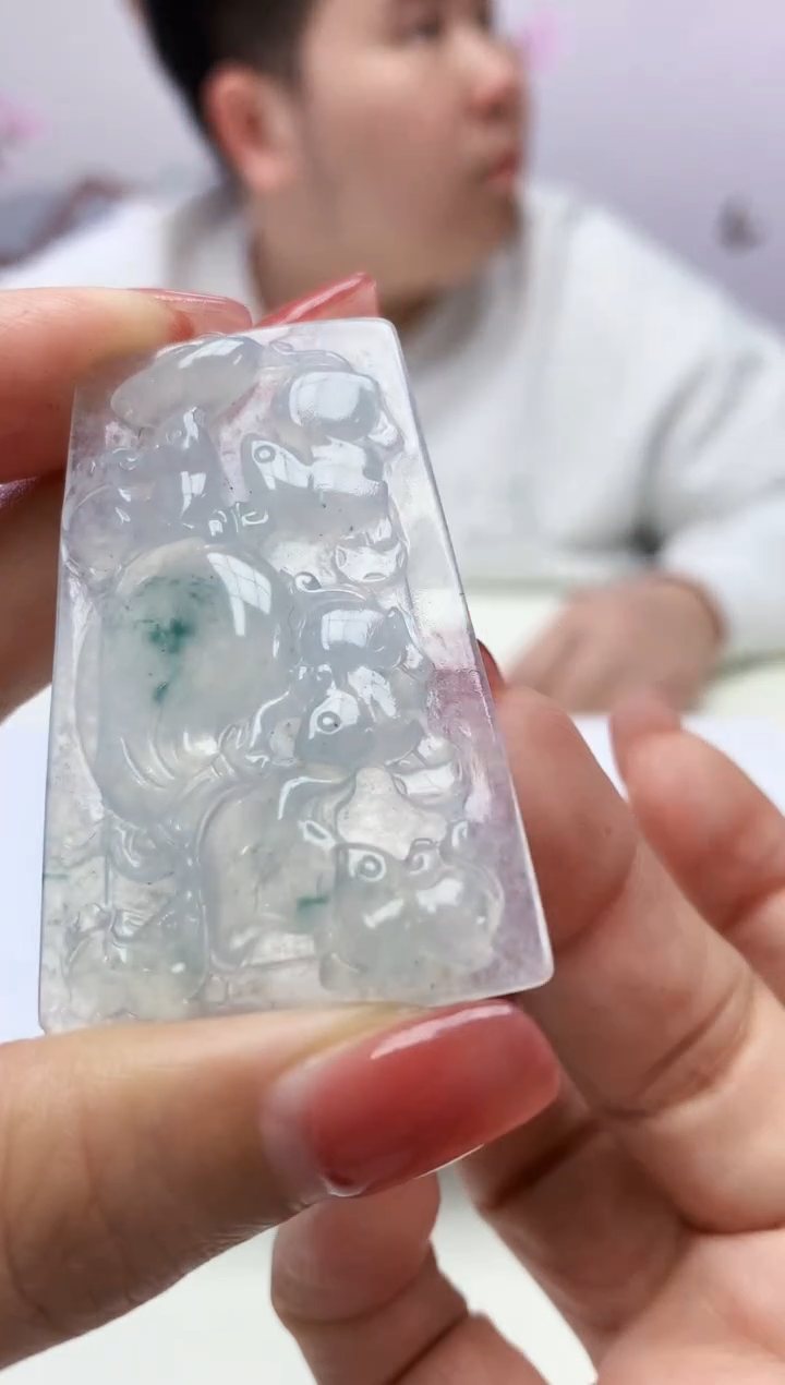 定制翡翠未镶嵌888xm-毛货挂件57