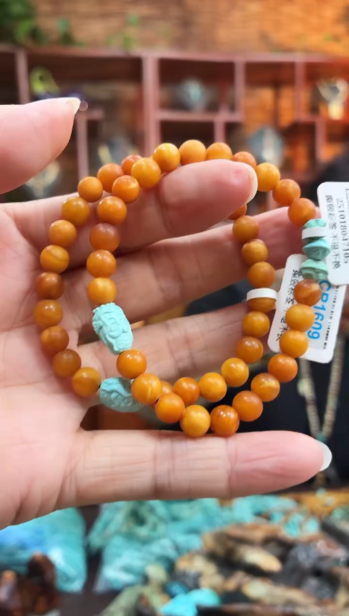 琥珀未镶嵌珠宝奇石手串多样性发一件