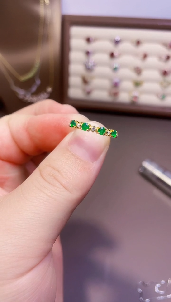 【闪购商品】祖母绿戒指银S925镶嵌1