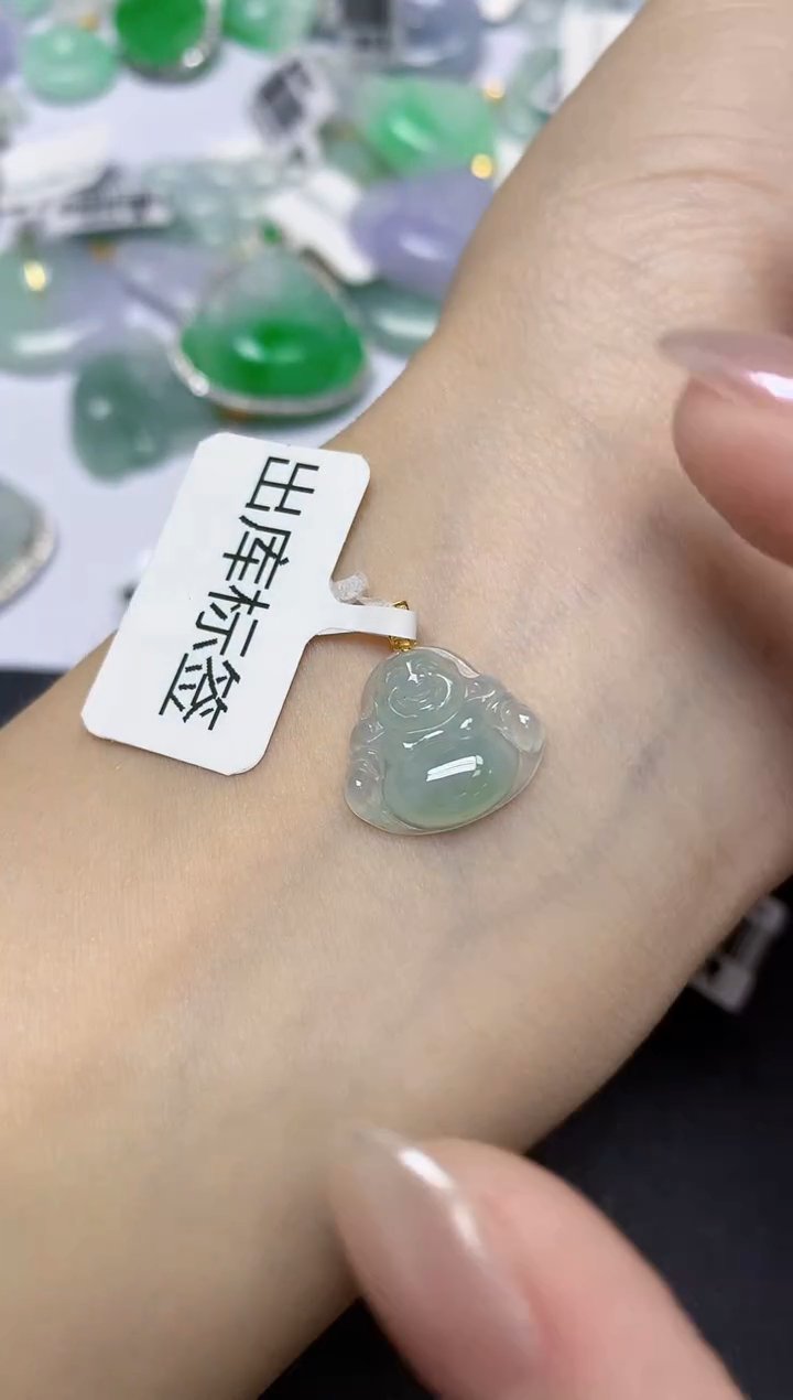 翡翠18K金镶嵌颈饰天然缅甸翡翠A货百元以上9元证书费自理