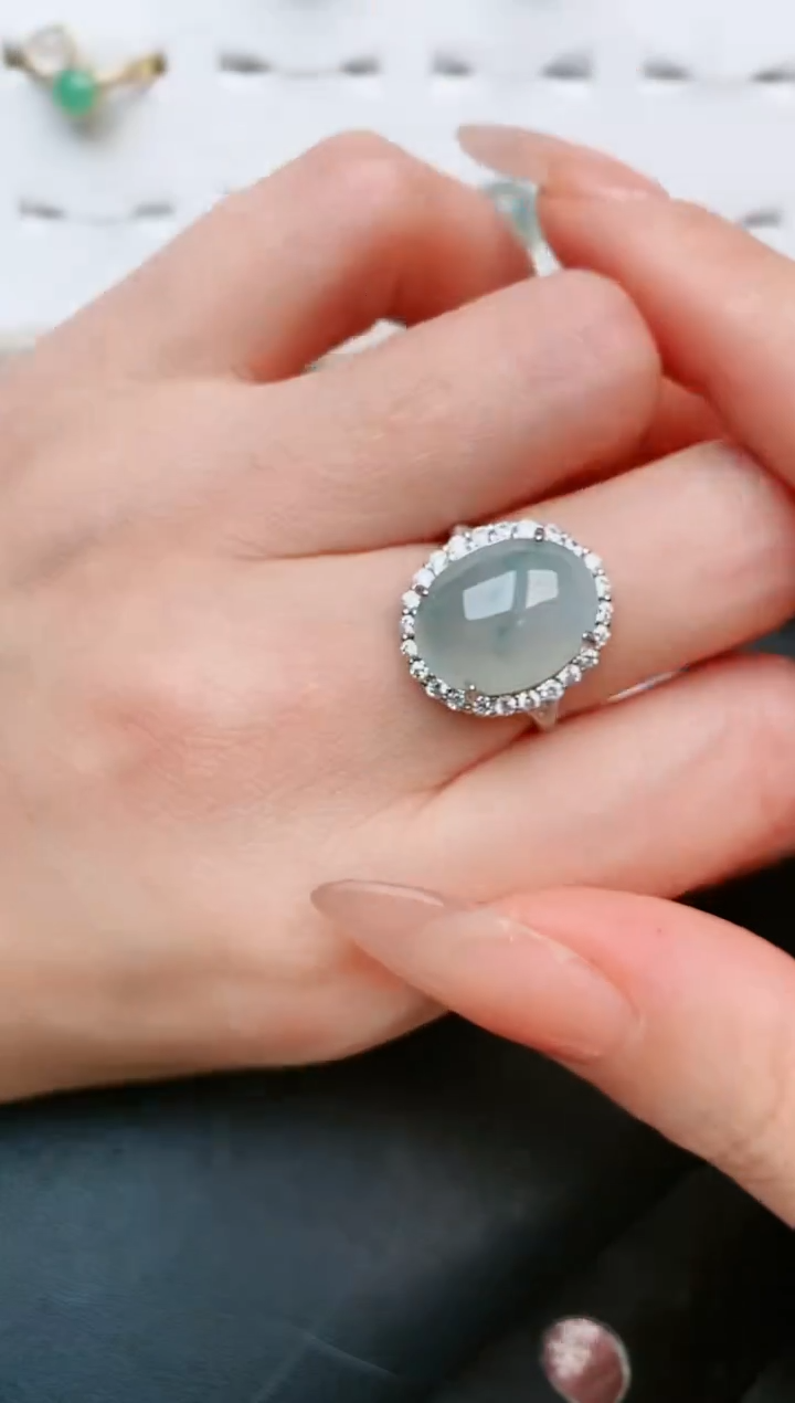 【闪购商品】翡翠戒指银S925镶嵌....