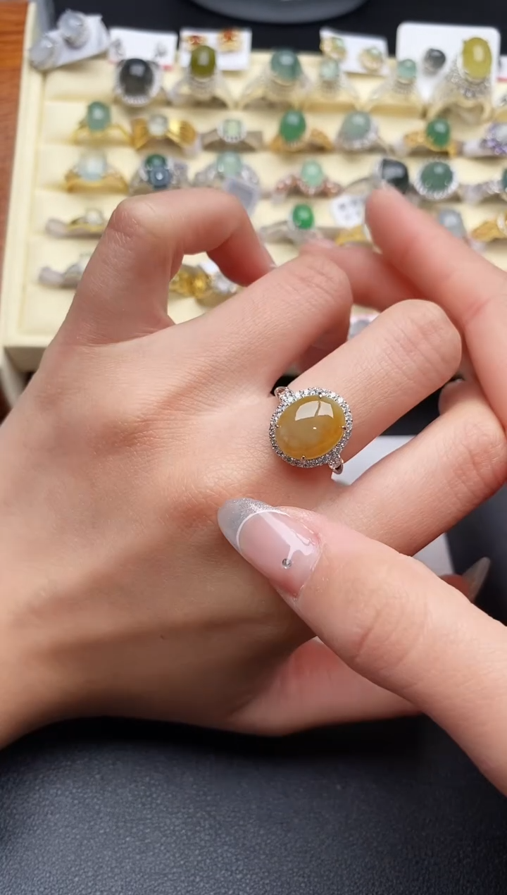 【闪购商品】翡翠戒指银S925镶嵌3333333+2