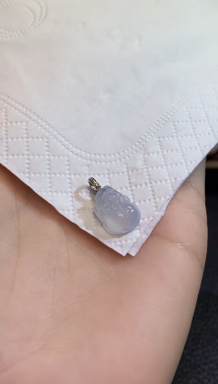 吊坠(不含链)18K金镶嵌翡翠A7