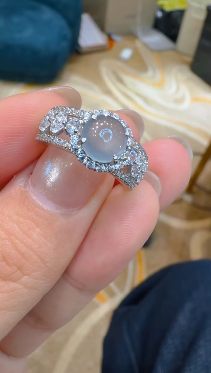 银S925镶嵌戒指翡翠多样性团购发一件