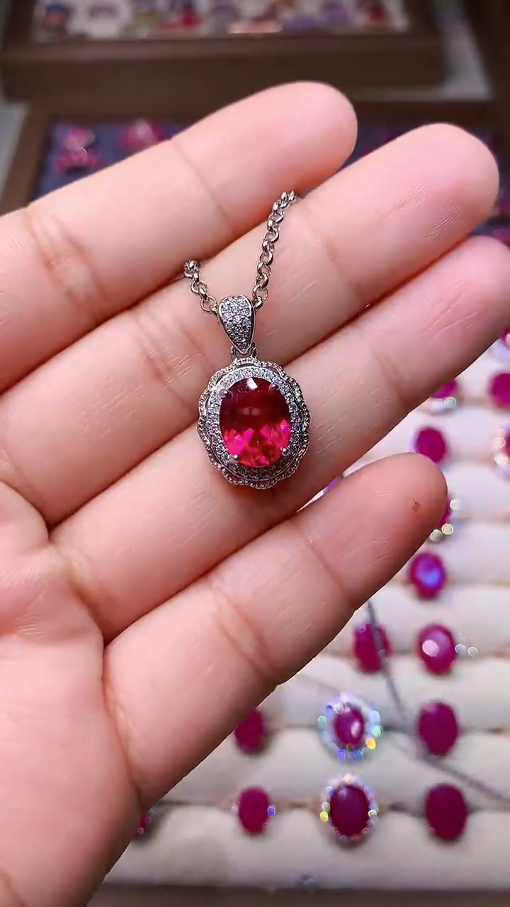 【闪购商品】红宝石颈饰银S925镶嵌000