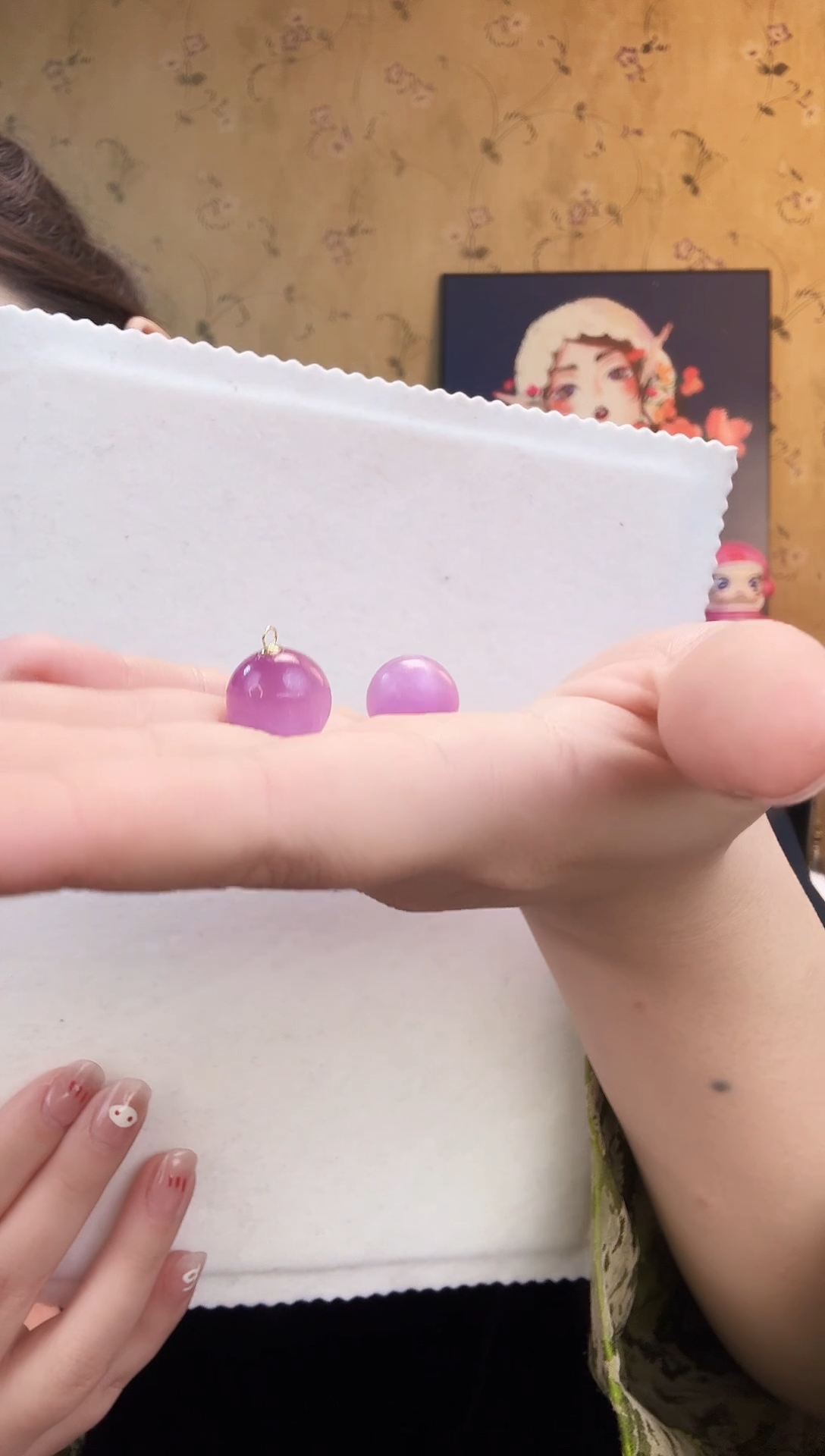 【闪购商品】锂辉石耳饰18K金镶嵌紫锂辉耳饰15