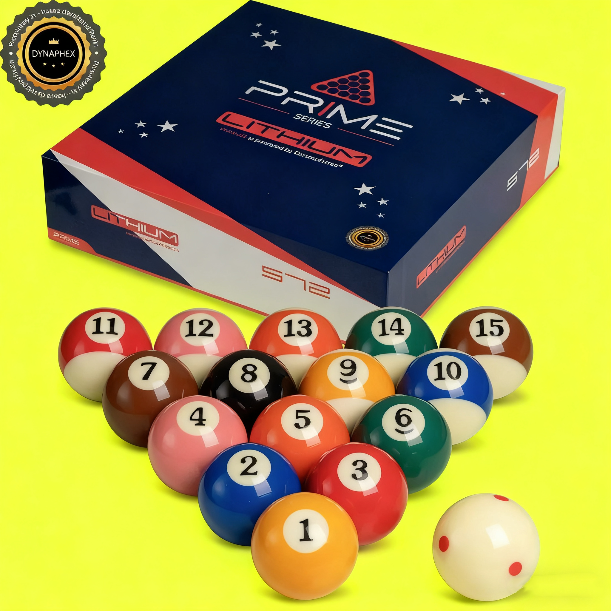 黛纳斯菲【彩钻款】~ 中八球桌用球标准大号酚醛树脂球球房个人用球