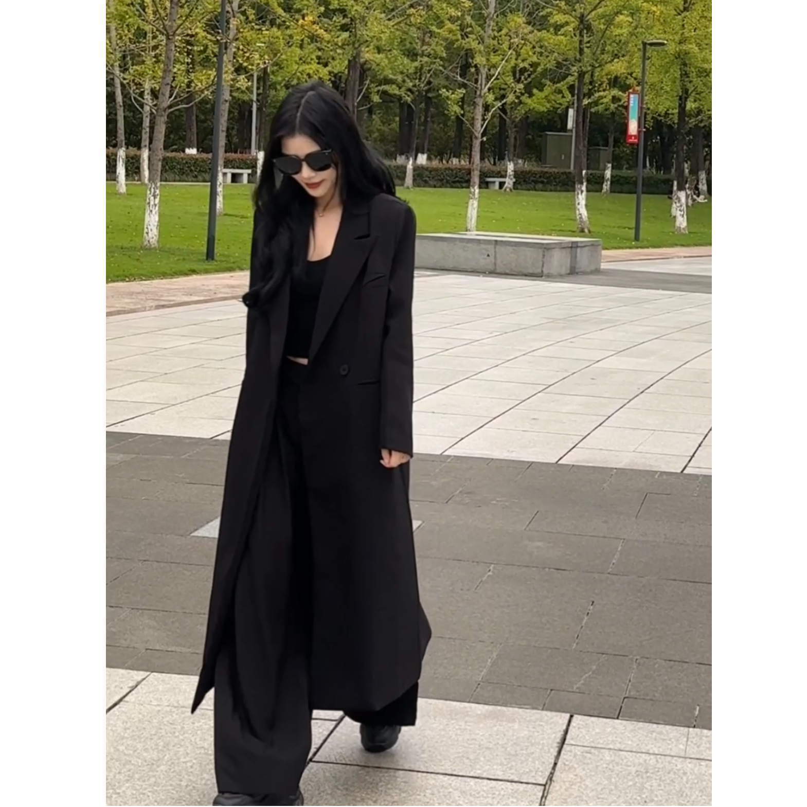 韩系长款西装外套女2025秋冬新款韩版宽松时尚气质百搭大衣西服