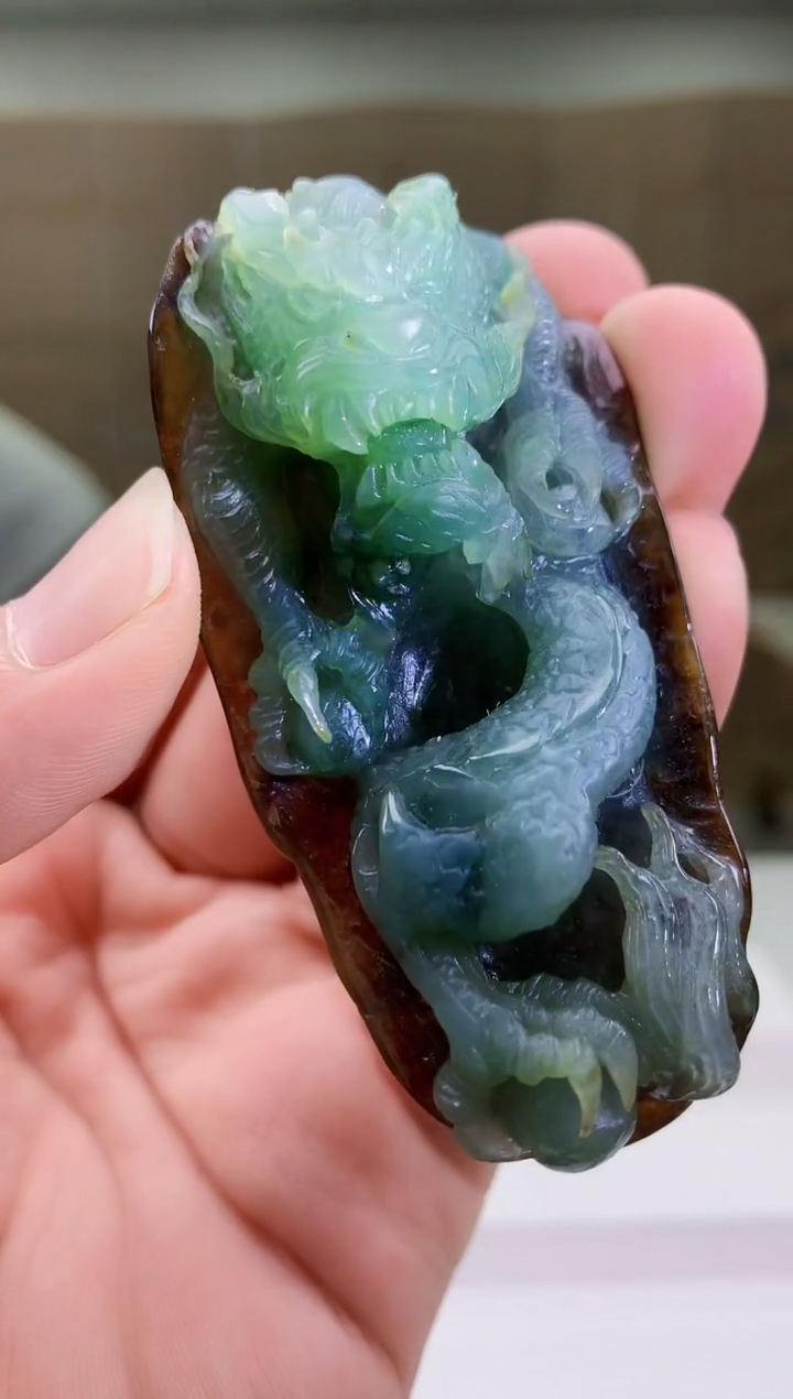 【闪购商品】定制翡翠未镶嵌4812bb-毛货挂件49