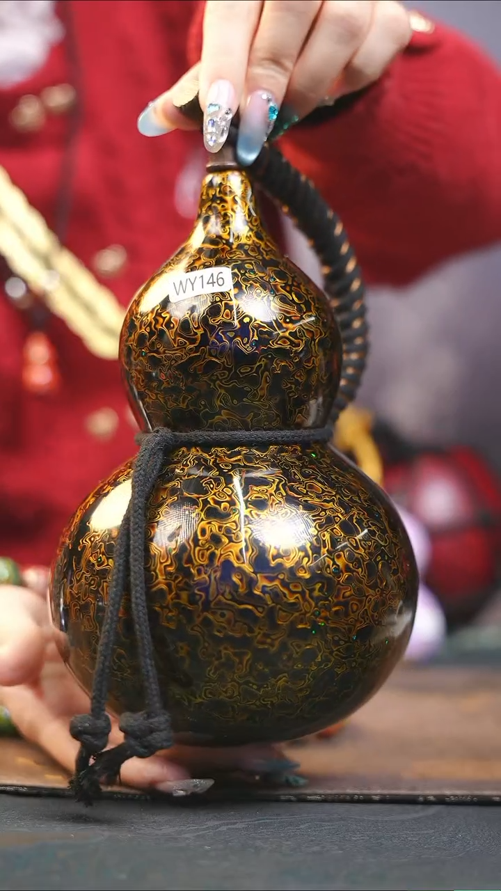 【闪购商品】WY146漆艺酒葫芦不包手串及旋转底座