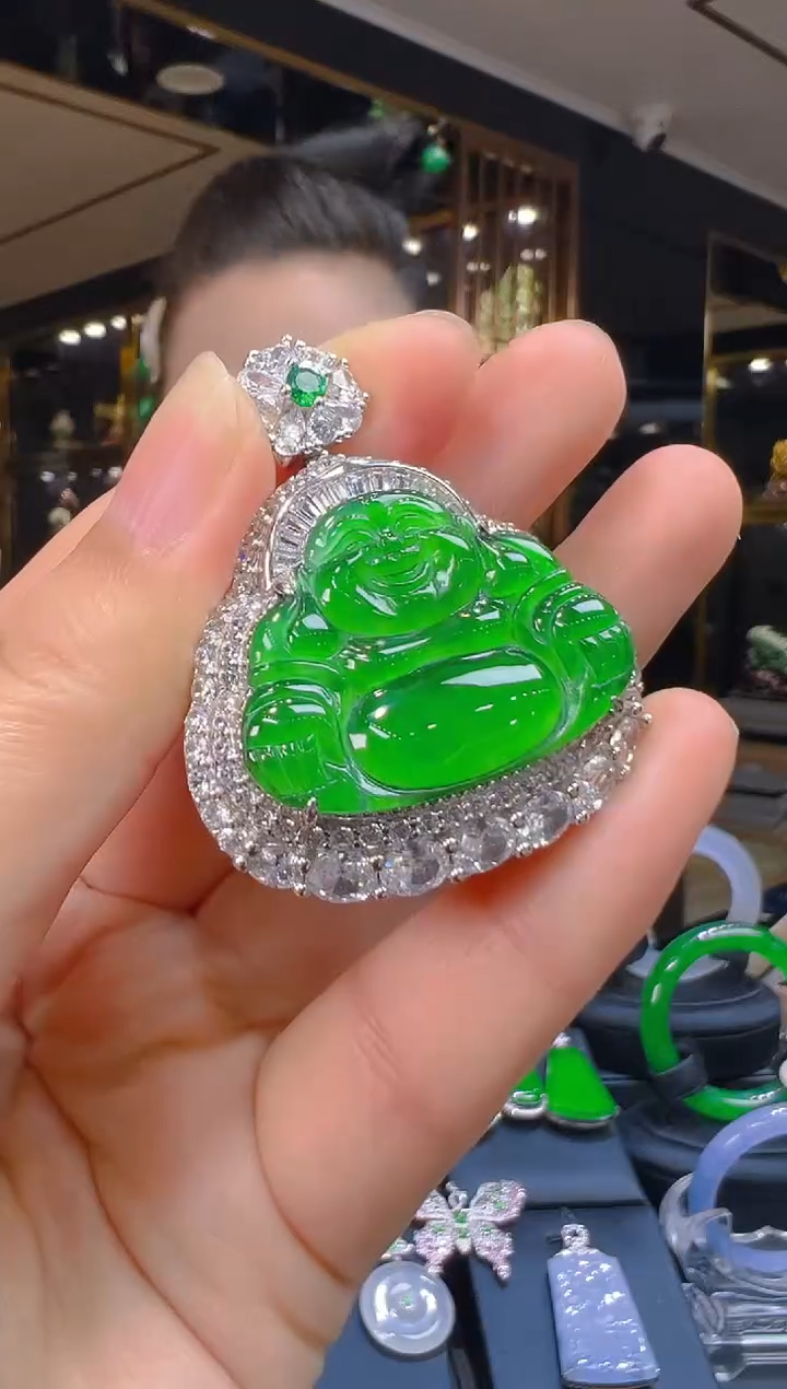 翡翠银S925镶嵌吊坠(赠链)121（多样性发其一）