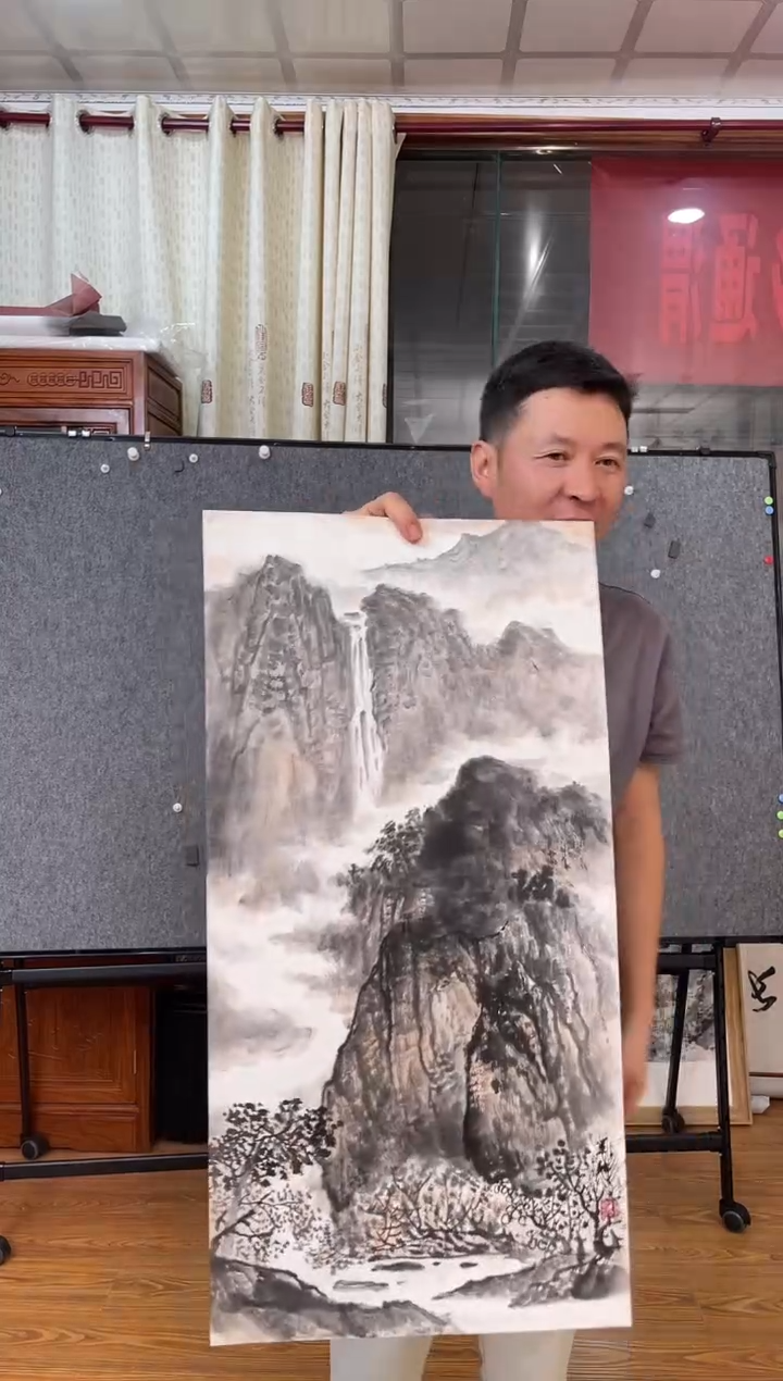 国画红老师两平尺卡纸