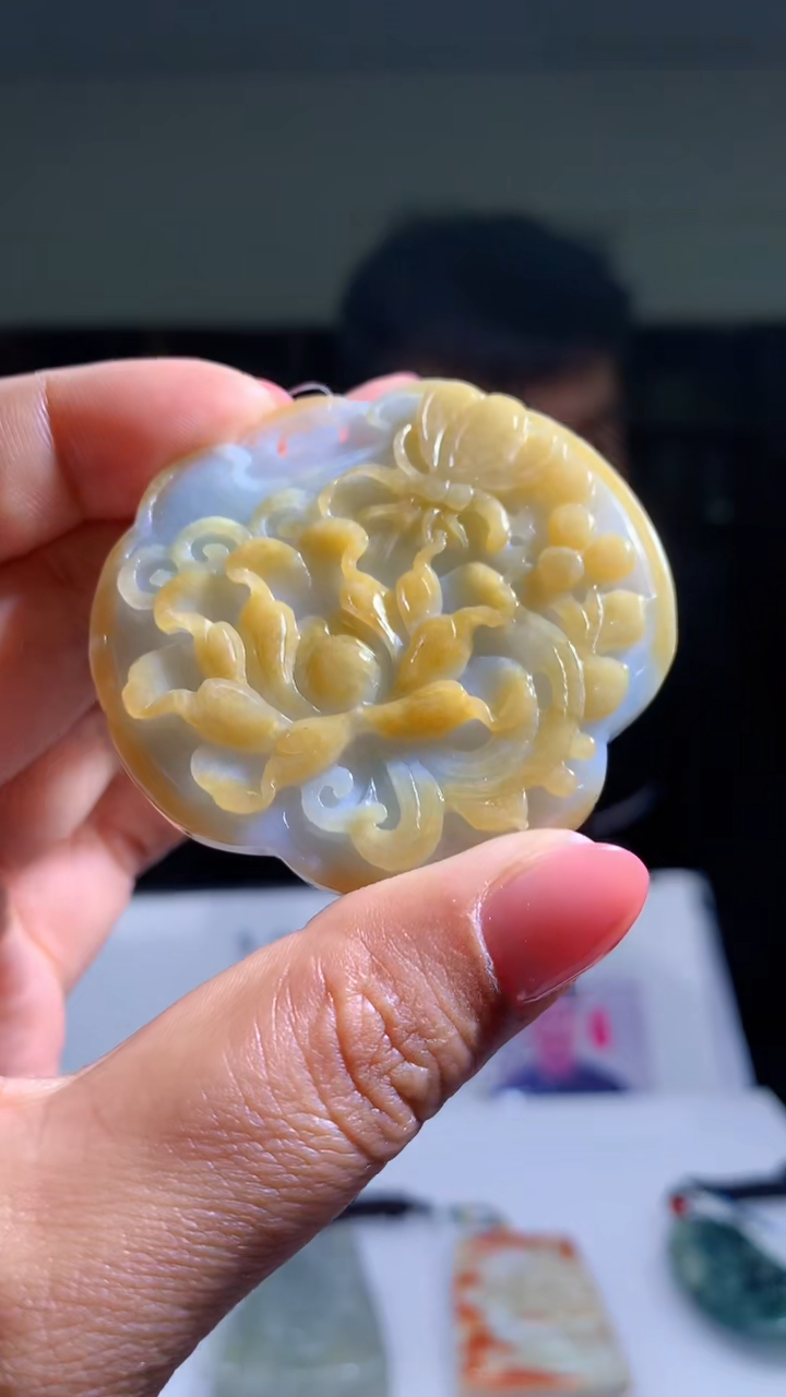 定制翡翠未镶嵌1057dq-毛货挂件9
