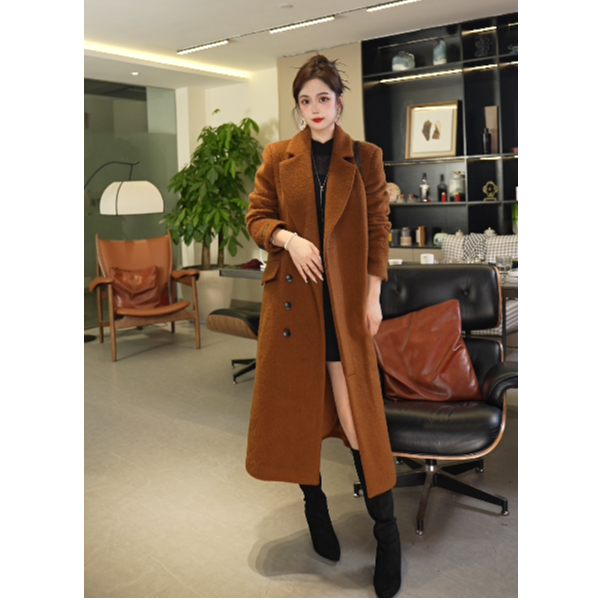 【犇球go】2025年新款女士澳毛宽松冬季时尚大衣511