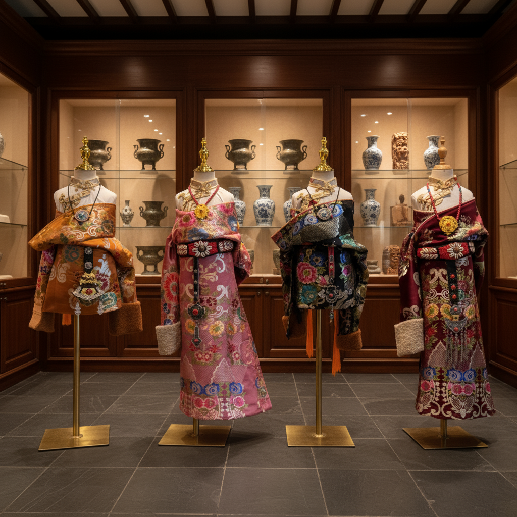 儿童冬季加绒藏袍民族服#儿童藏袍服装传统