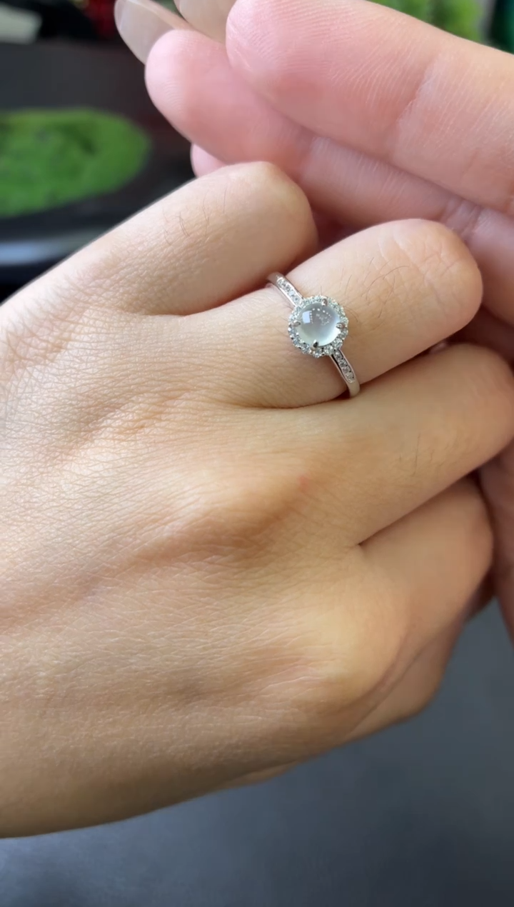 银S925镶嵌戒指翡翠戒指